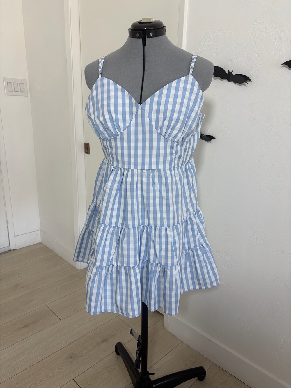Lulu's Light Blue Gingham Mini Dress